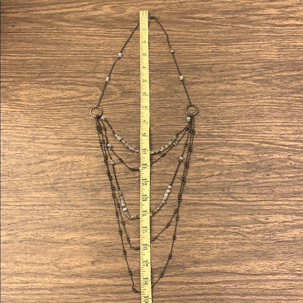 Long bronze layered necklace - Picture 5 of 5